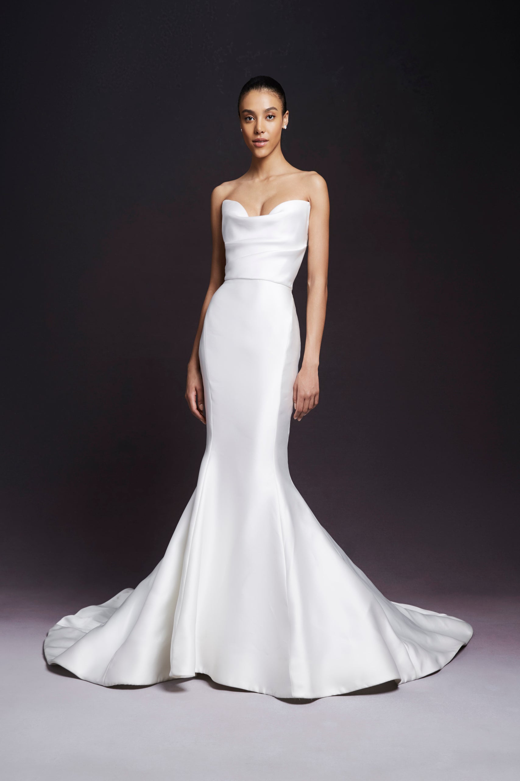 Classic And Simple Fitted Gown by MARCHESA - Image 1
