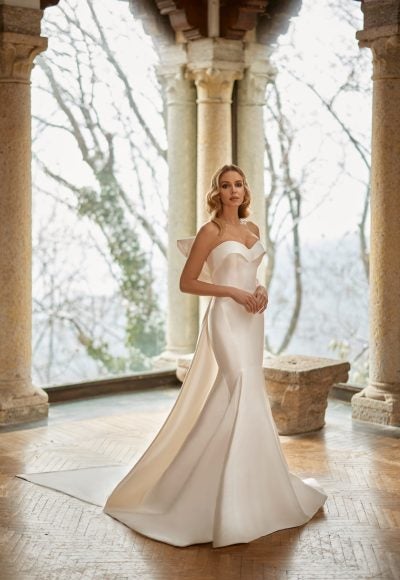 Stunning Modern Strapless Fit And Flare Gown by Randy Fenoli
