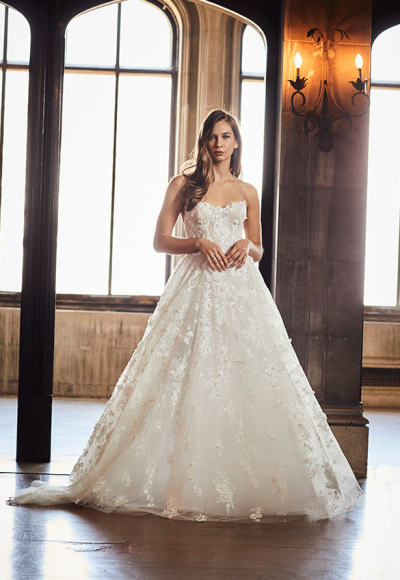 Romantic Classical Strapless Gown by Verdin Bridal New York