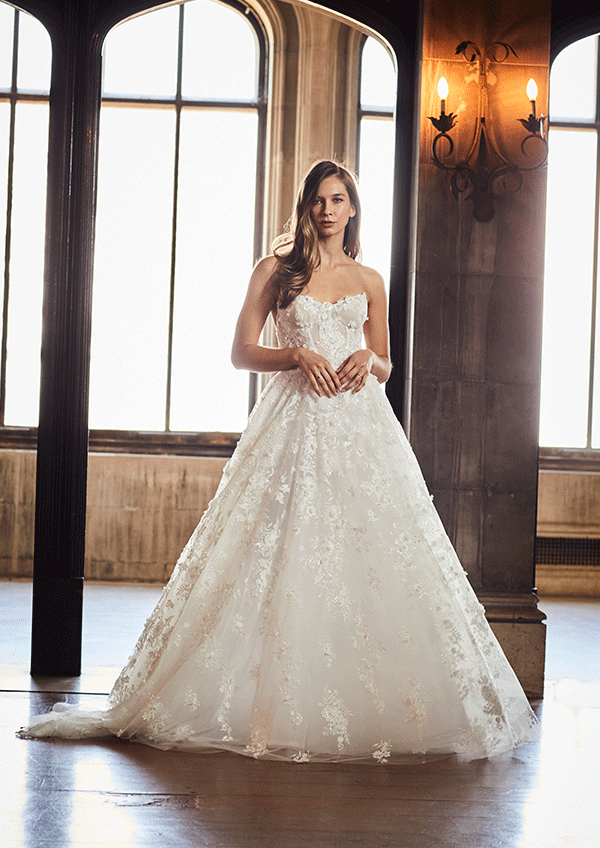Romantic Classical Strapless Gown by Verdin Bridal New York - Image 1