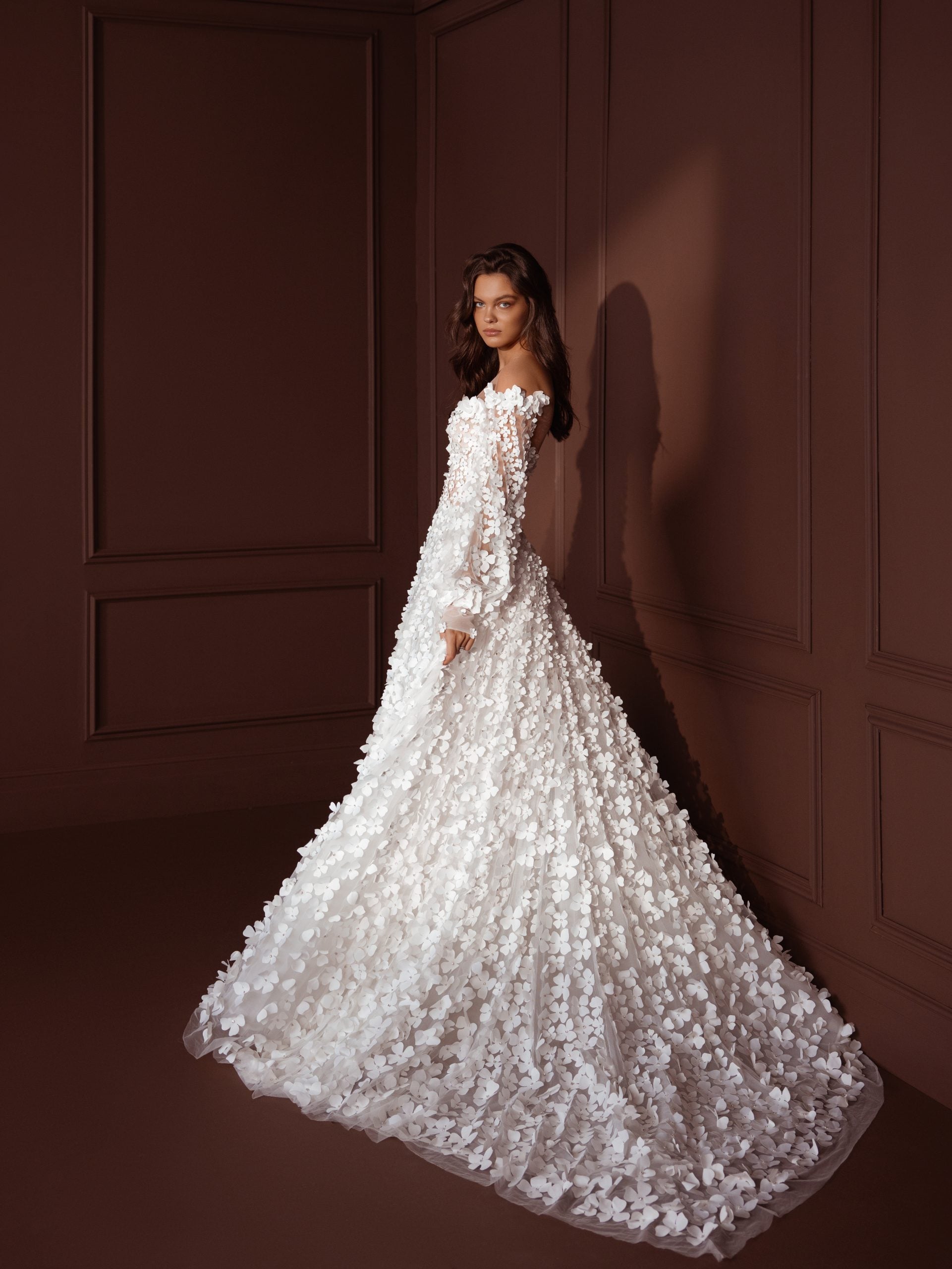 Laser Cut Flower A-Line Gown by Pnina Tornai - Image 2
