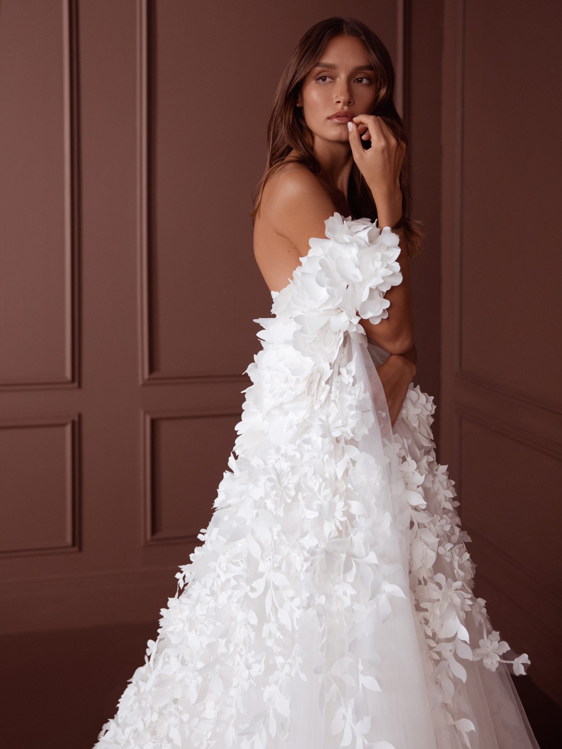 Off-The-Shoulder Floral Cape by Pnina Tornai - Image 1