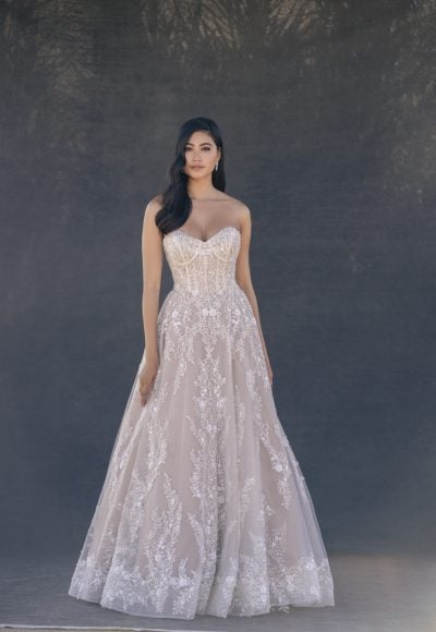 Corset A-Line Gown With Nature-Inspired Beading by Allure Bridals