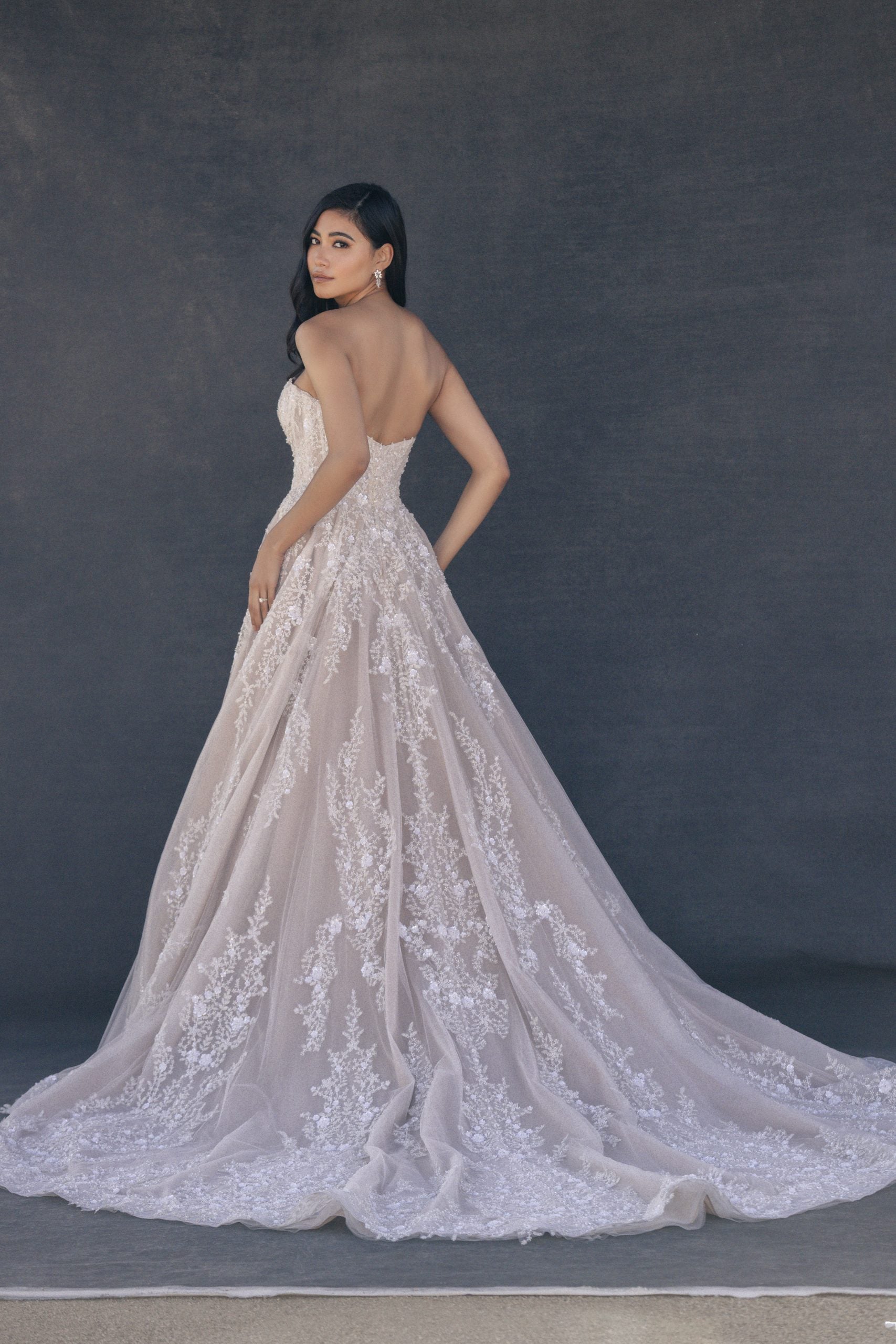 Corset A-Line Gown With Nature-Inspired Beading by Allure Bridals - Image 2