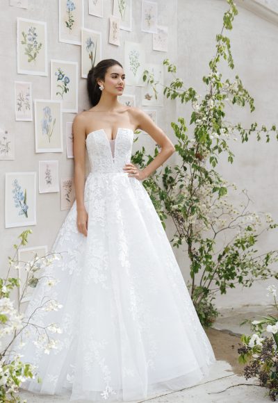 Romantic V-Neck Strapless Ball Gown by Anne Barge