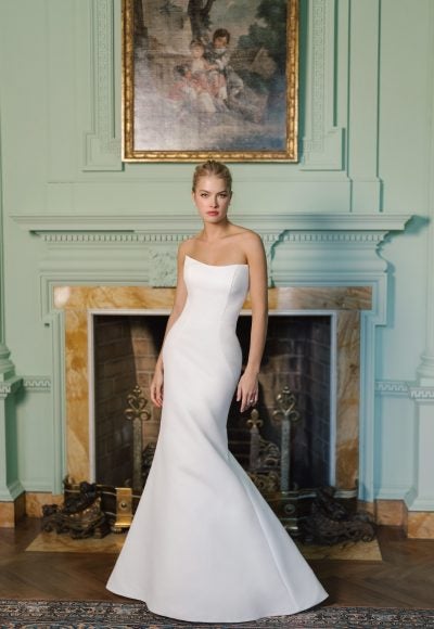 Chic And Simple Strapless Fit-and-Flare Gown by Anne Barge