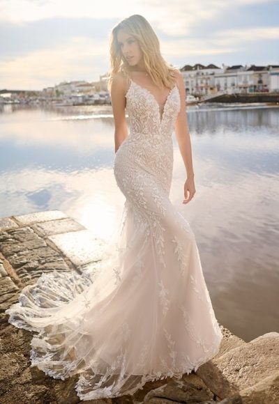 Beaded Fit-and-Flare Gown With Open Back by Maggie Sottero