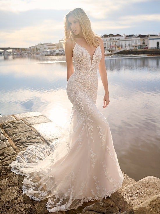 Beaded Fit-and-Flare Gown With Open Back by Maggie Sottero - Image 1