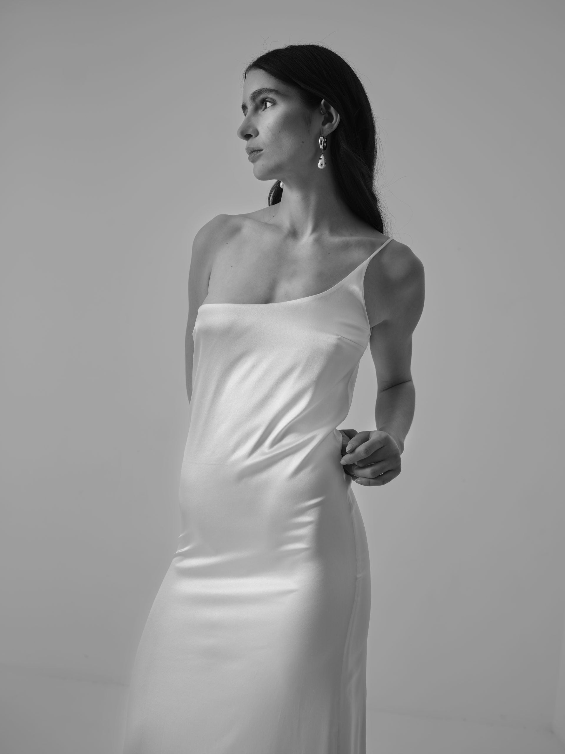 Silk One-Shoulder Gown With Detachable Cape by Marta Martí - Image 1