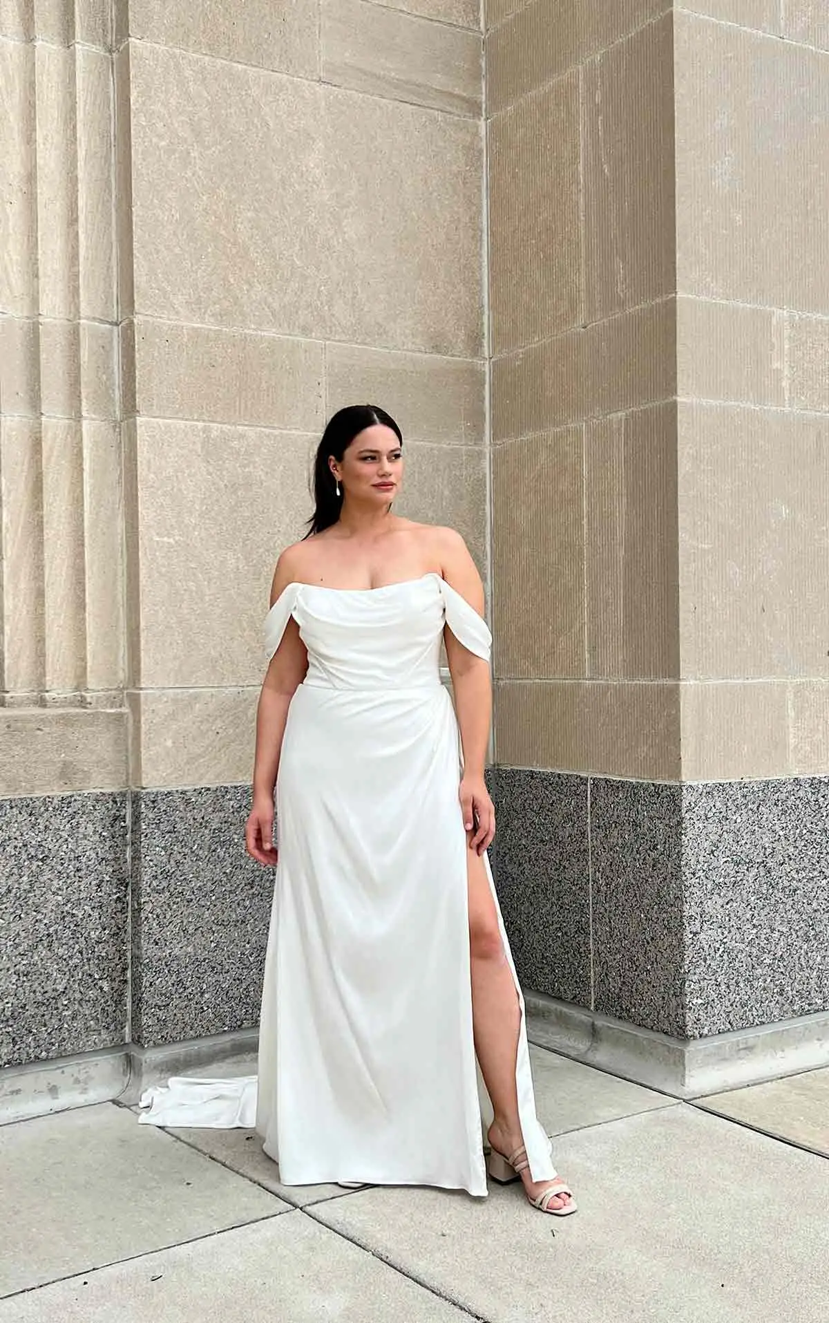 Chic And Simple Sheath Gown With Slit by Martina Liana - Image 1