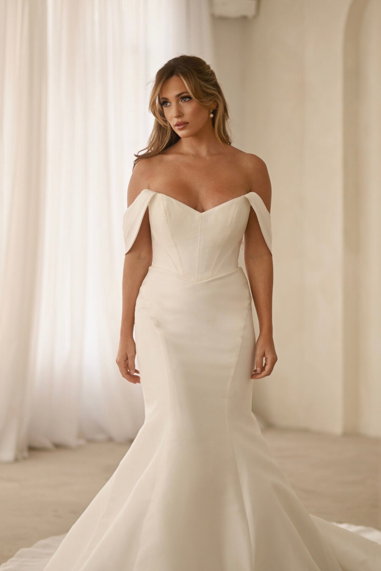 Simple And Modern Corset Fit-and-Flare Gown by Martina Liana - Image 1
