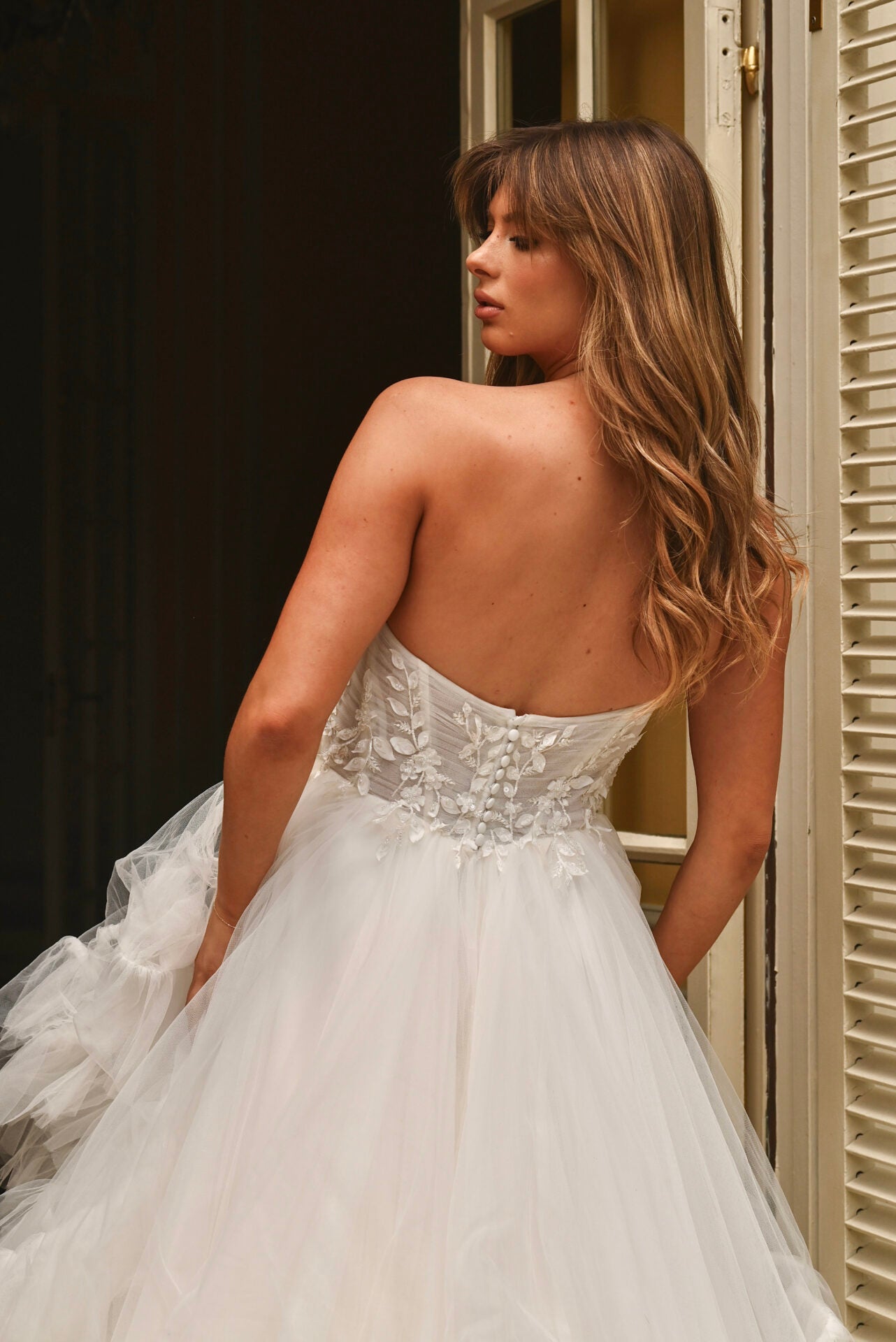 Strapless Ruffled Tulle Ball Gown by Martina Liana - Image 2