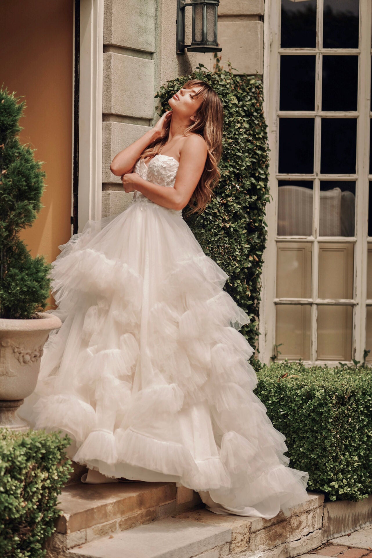 Strapless Ruffled Tulle Ball Gown by Martina Liana - Image 1