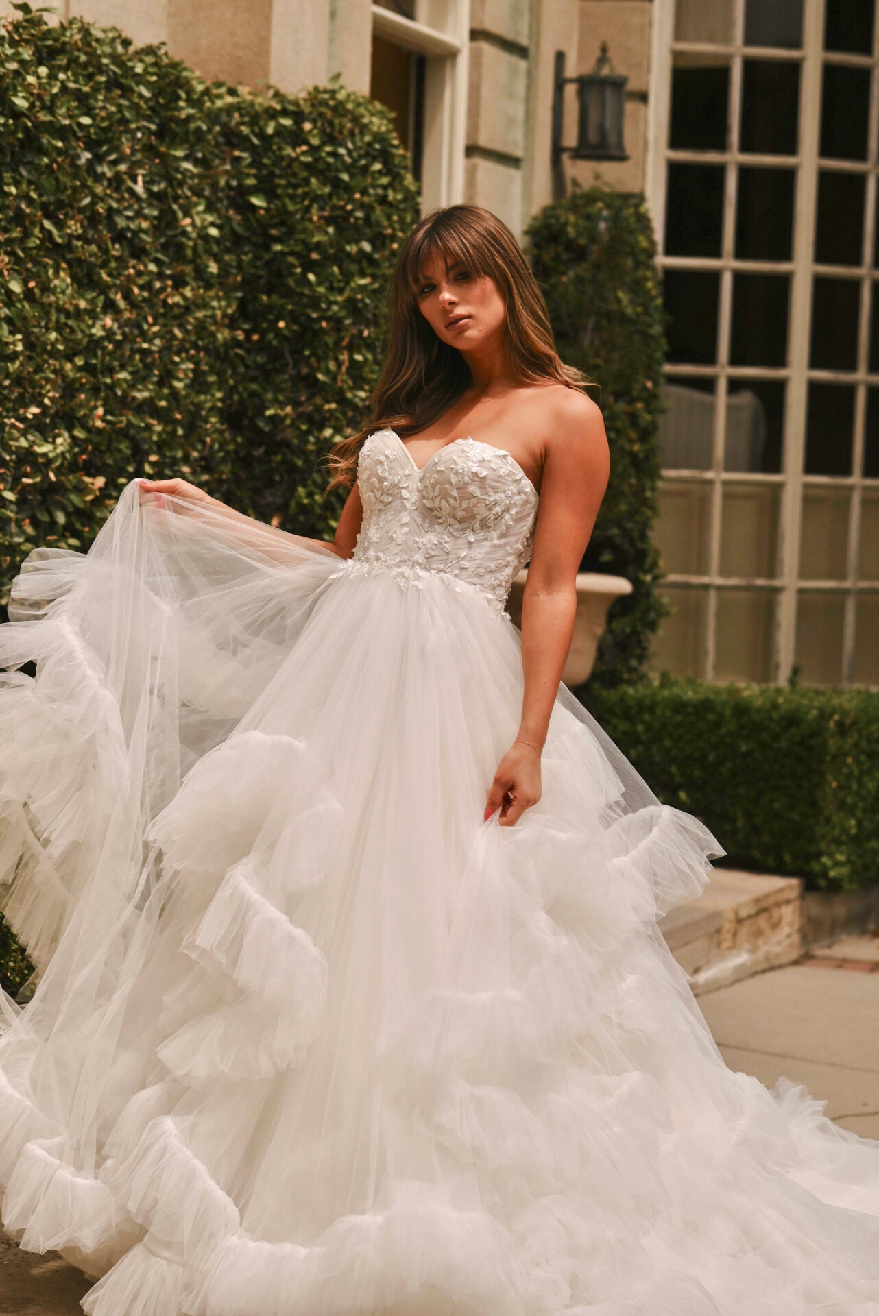 Strapless Ruffled Tulle Ball Gown by Martina Liana - Image 3