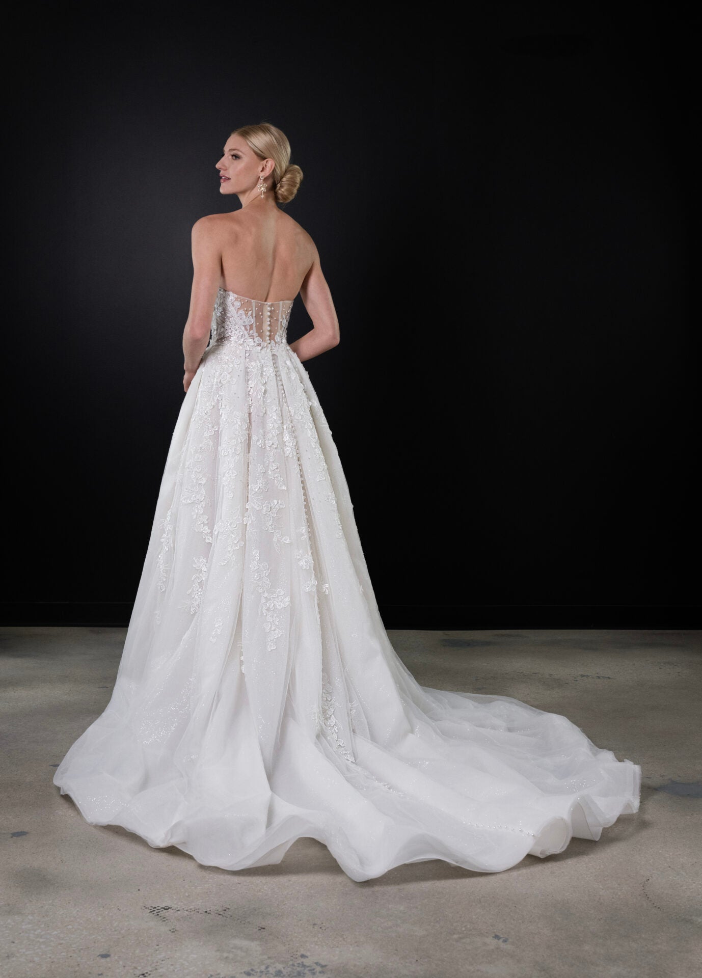 Romantic Tulle A-Line Gown With Slit by Martina Liana - Image 3