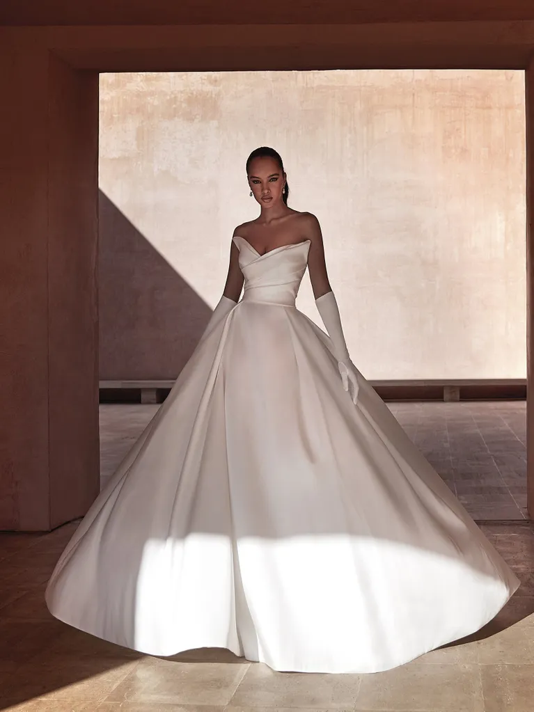 Simple And Architectural Mikado Ball Gown by Pronovias - Image 1