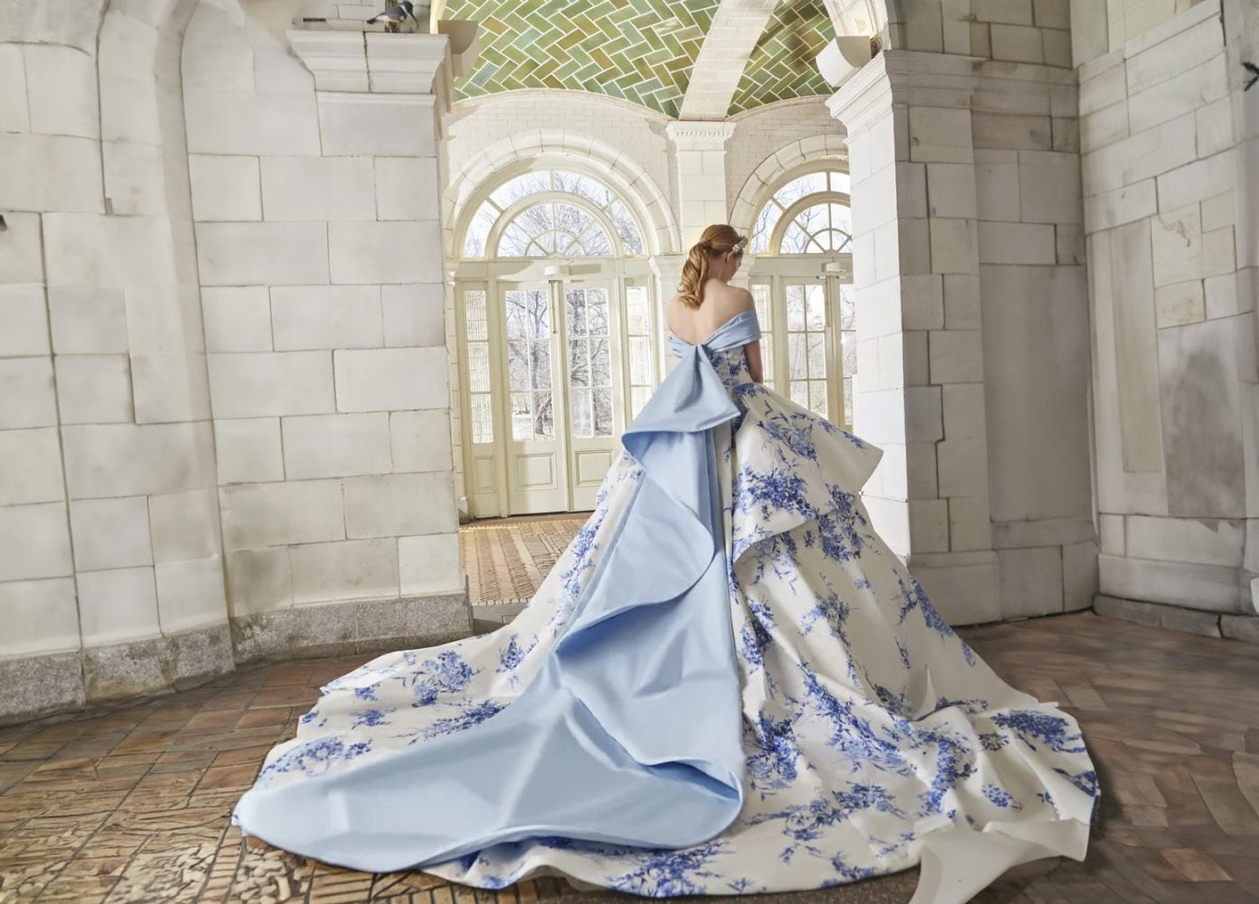 blue wedding dress