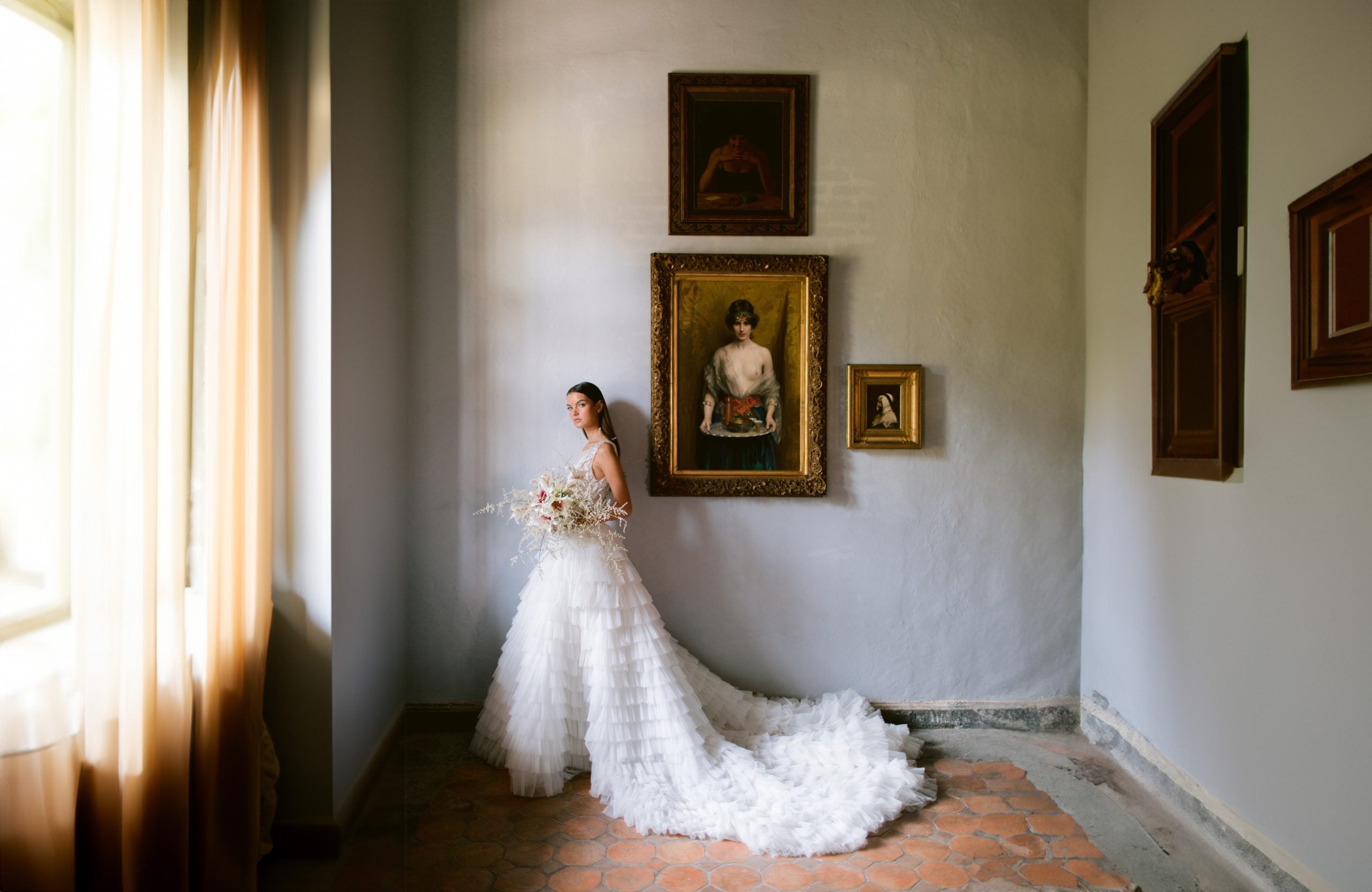 A-line Off-the-Shoulder Regular Straps Asymmetrical Wedding Dress With  Appliqued Ruffles