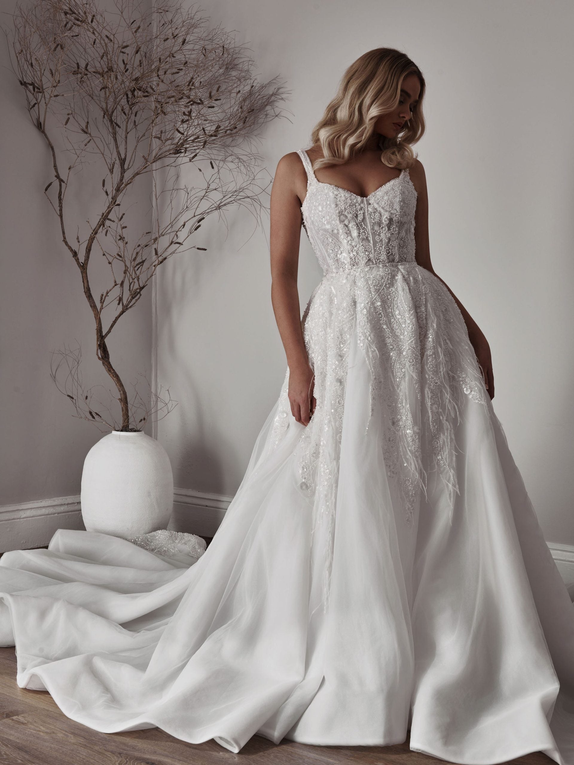 Beaded Detachable Overskirt by Blanche Bridal - Image 3