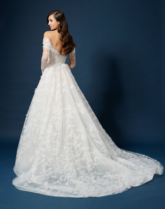 Romantic Embroidered Ball Gown With Detachable Sleeves by Lazaro - Image 2