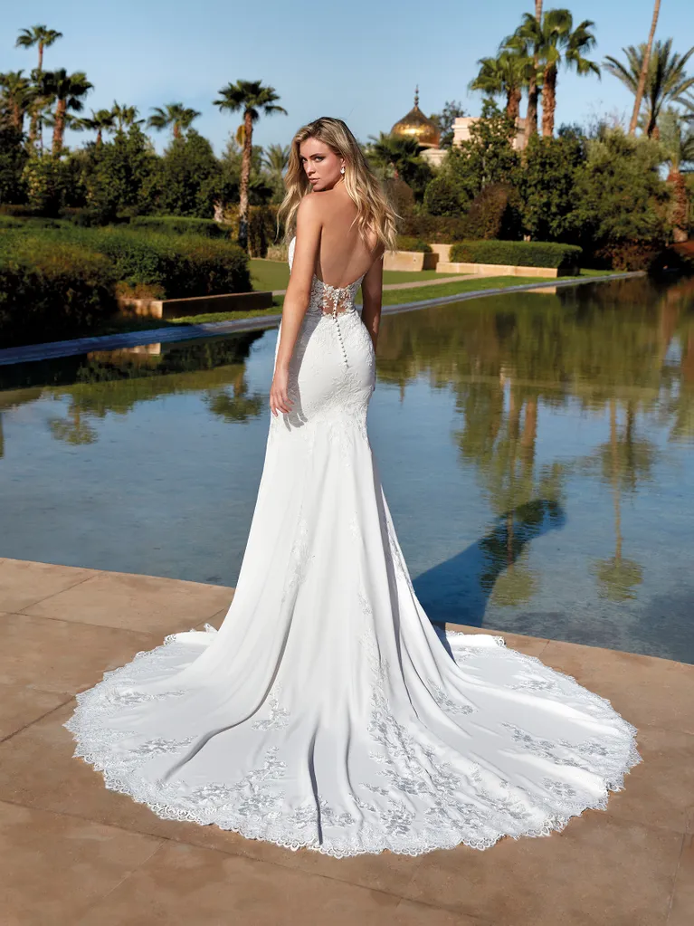 Romantic Strapless Fit-and-Flare Gown by Pronovias - Image 2