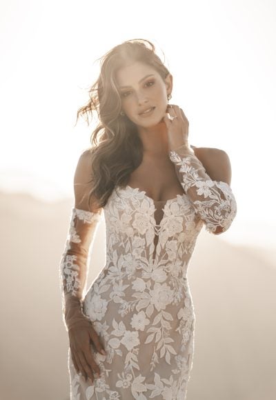Detachable Gauntlet Illusion Sleeves by Allure Bridals