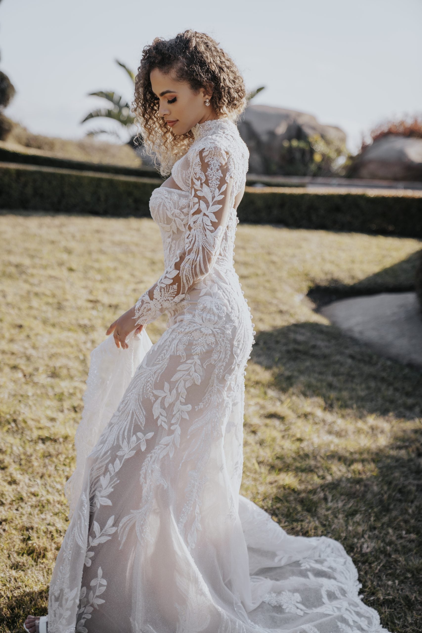 Detachable Illusion Long Sleeve Jacket by Allure Bridals - Image 2