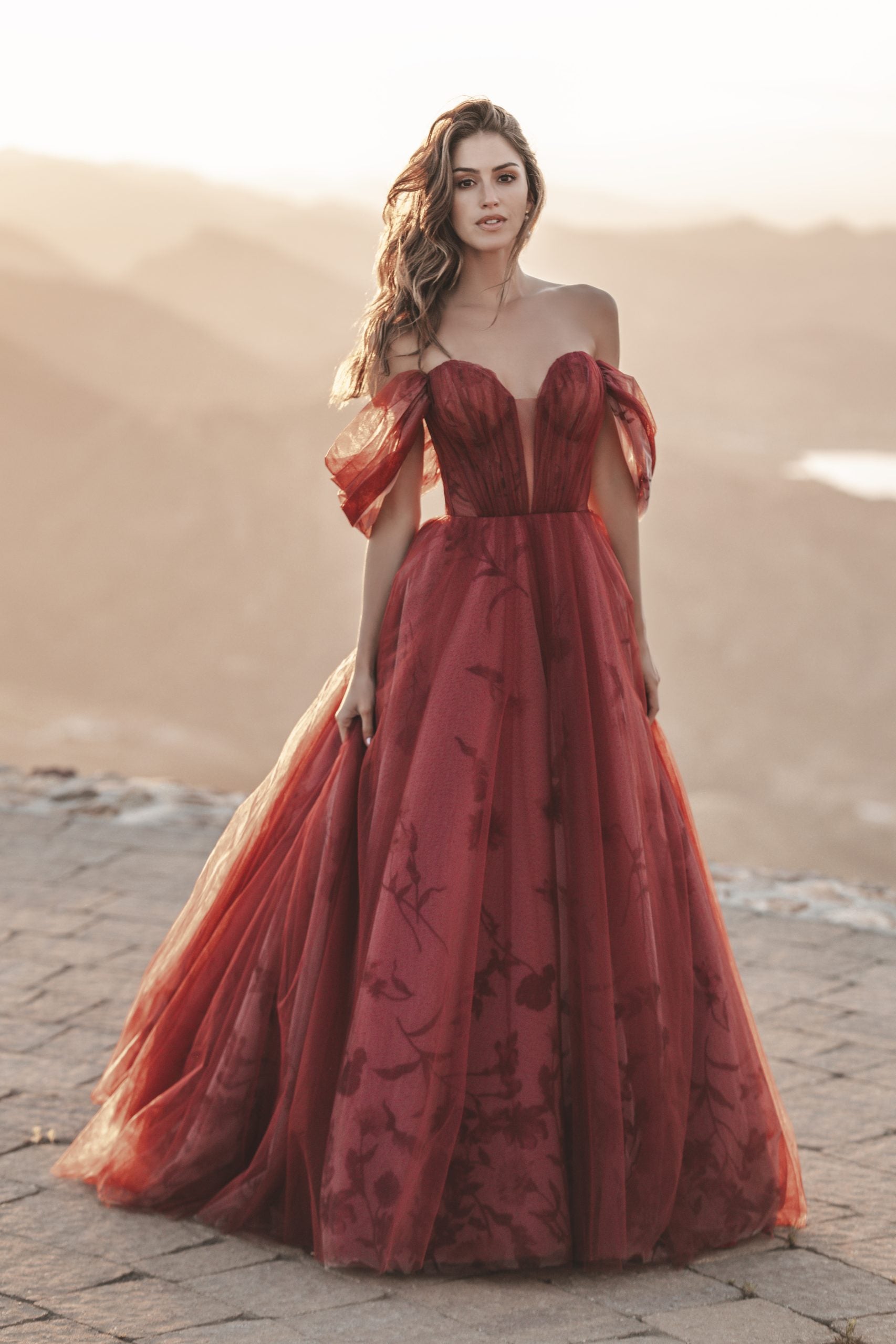 Dramatic And Ethereal Off-The-Shoulder Tulle Ball Gown by Allure Bridals - Image 1