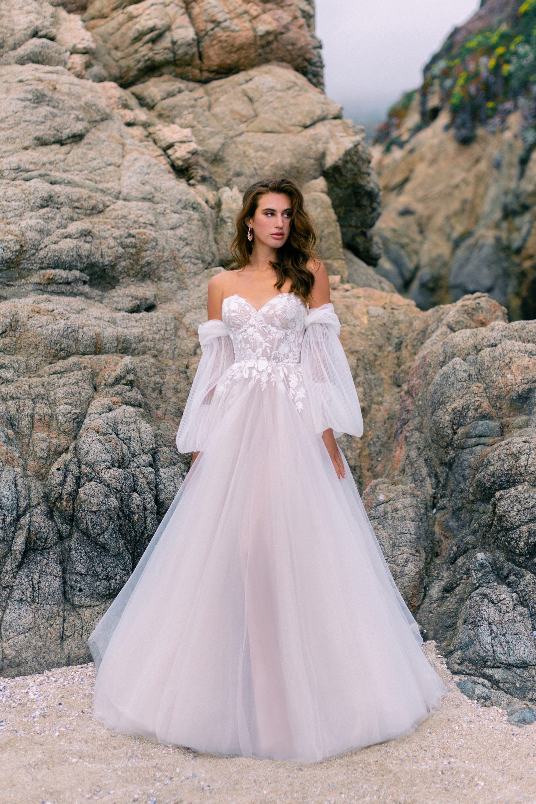 Detachable Tulle Puff Sleeves by Allure Bridals - Image 1