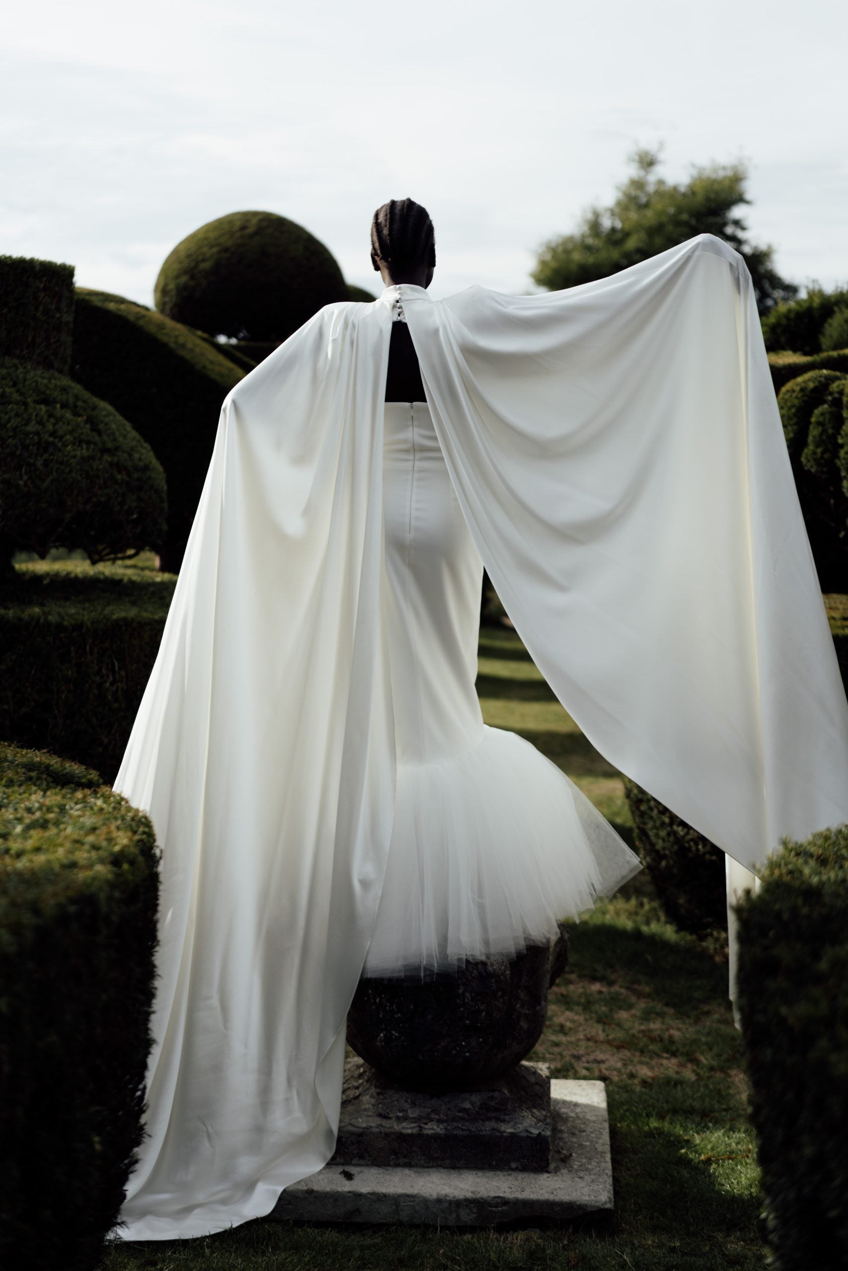 Dramatic Silk Cape by Halfpenny London - Image 2