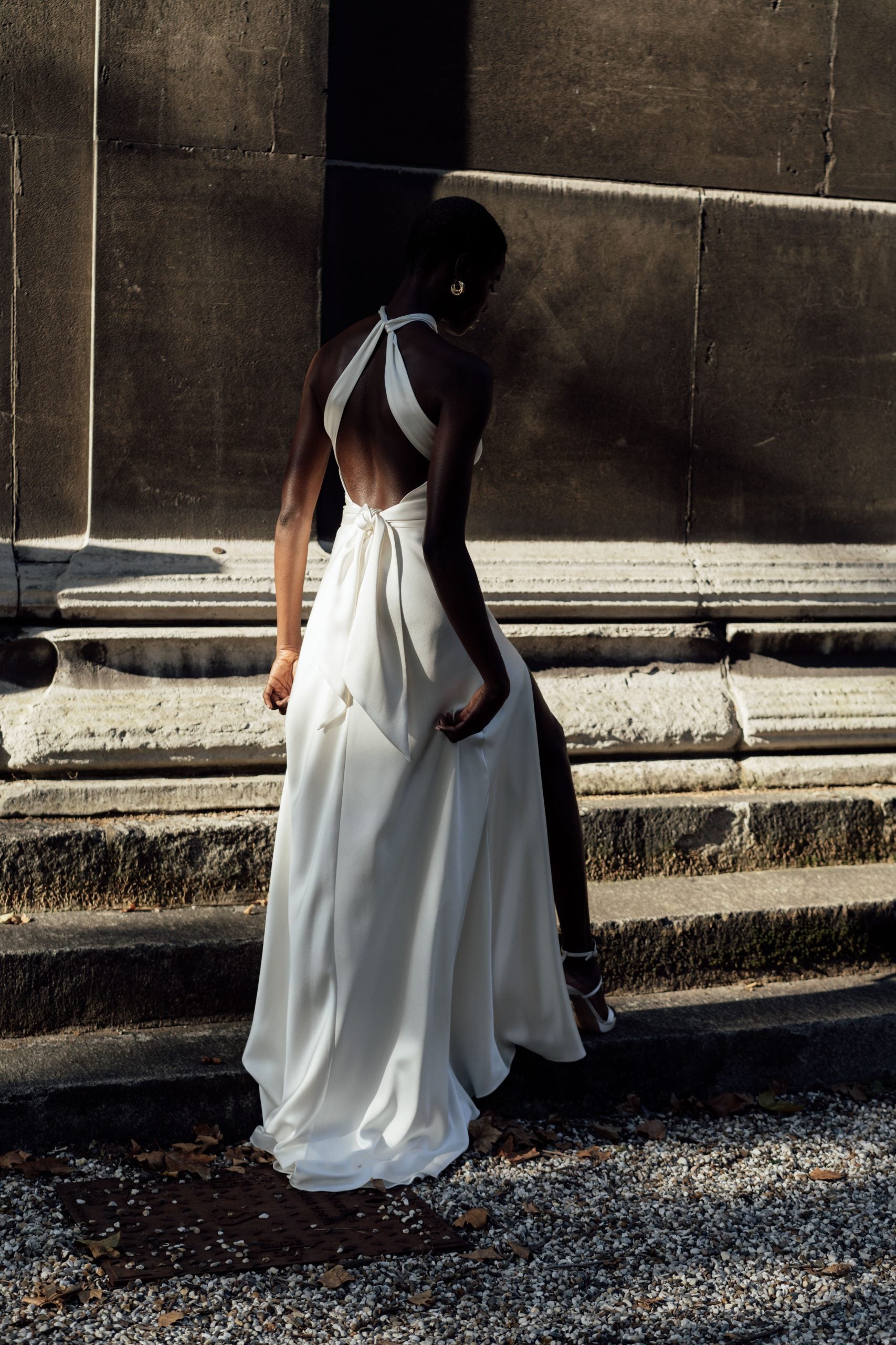 Simple Halter-Neck Gown With Open Back by Halfpenny London - Image 2