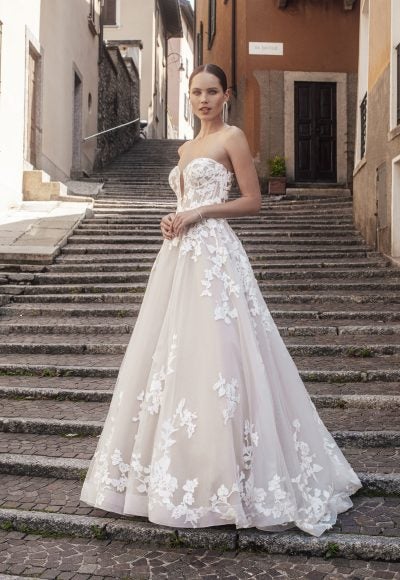 Romantic Floral A-Line Gown by Madison James