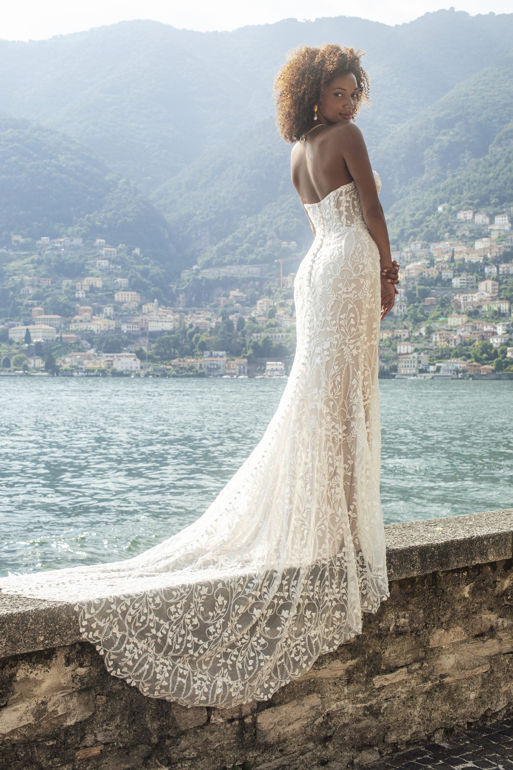 Strapless Lace Sheath Gown by Madison James - Image 2