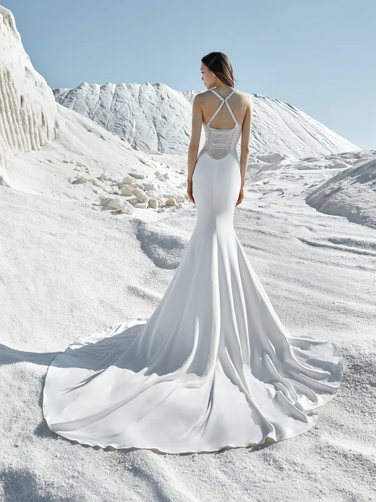 Modern And Glam Scoop-Neck Fit-and-Flare Gown by Pronovias - Image 2