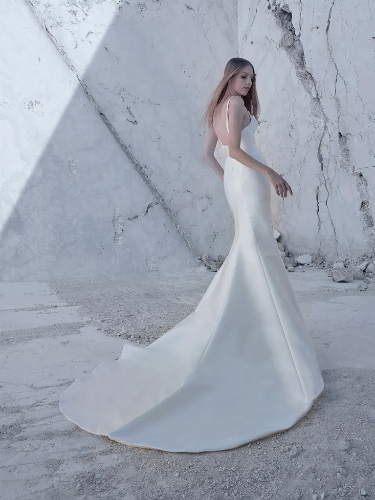 Simple And Modern Fit-and-Flare Gown by Pronovias - Image 2