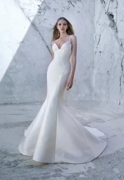 Simple And Modern Fit-and-Flare Gown by Pronovias