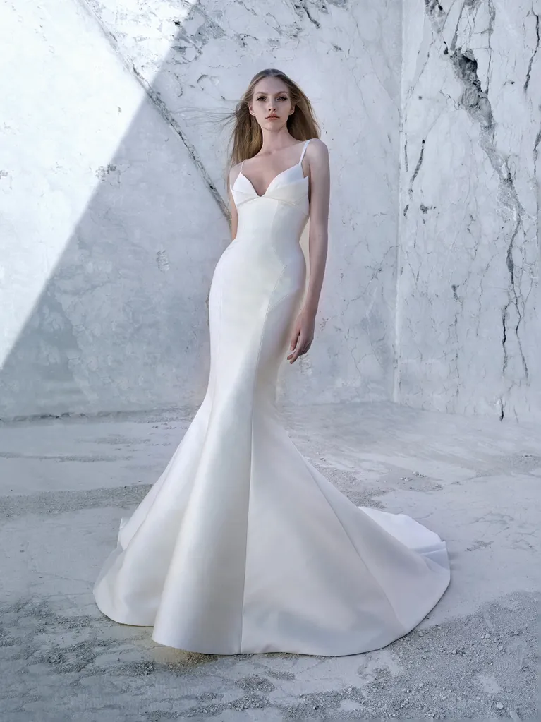 Simple And Modern Fit-and-Flare Gown by Pronovias - Image 1