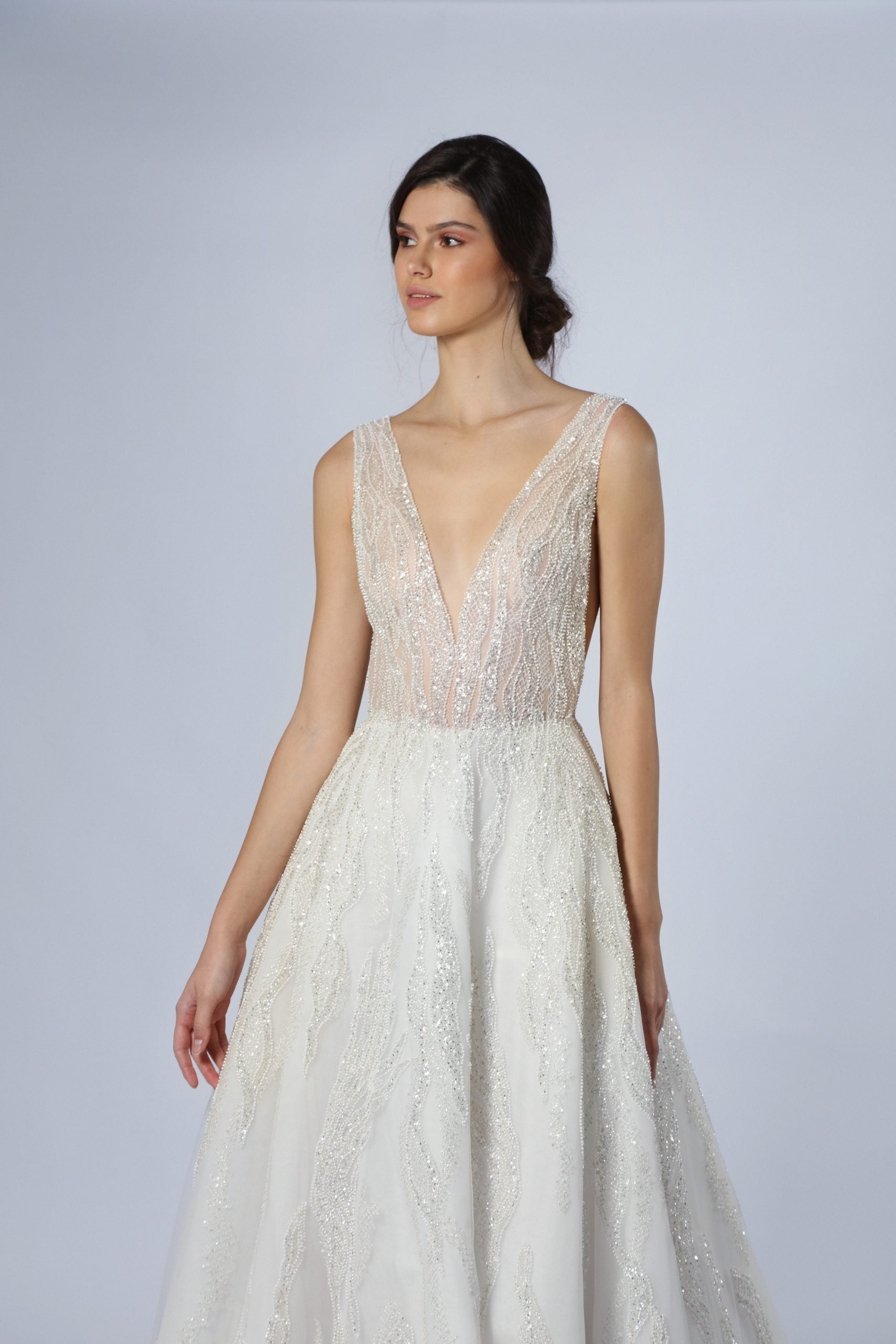 Embellished V-Neck A-Line Gown by Tony Ward - Image 2