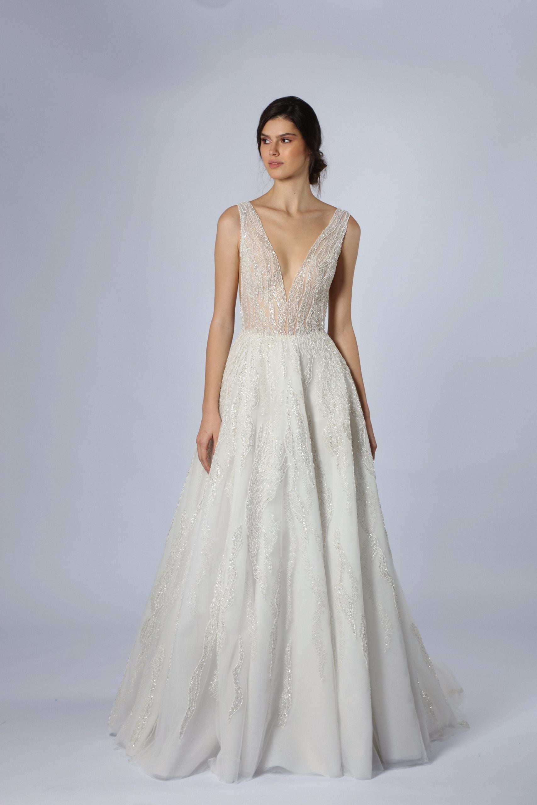 Embellished V-Neck A-Line Gown by Tony Ward - Image 1