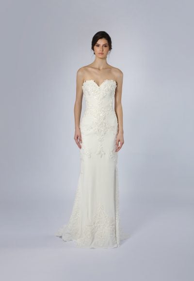 Strapless Sweetheart Fit-and-Flare Gown by Tony Ward