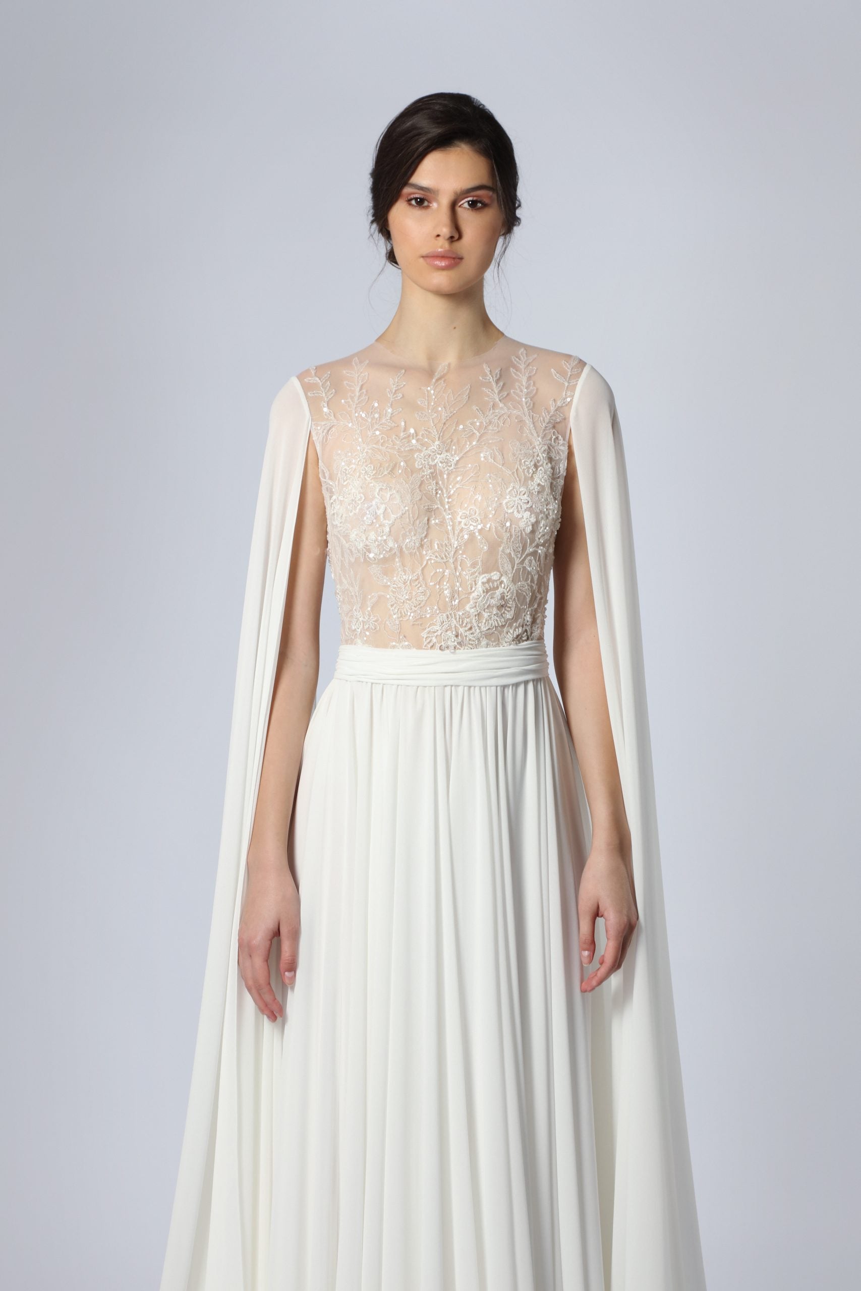 Ethereal A-Line Gown With Cape by Tony Ward - Image 2