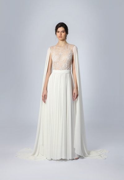 Ethereal A-Line Gown With Cape by Tony Ward