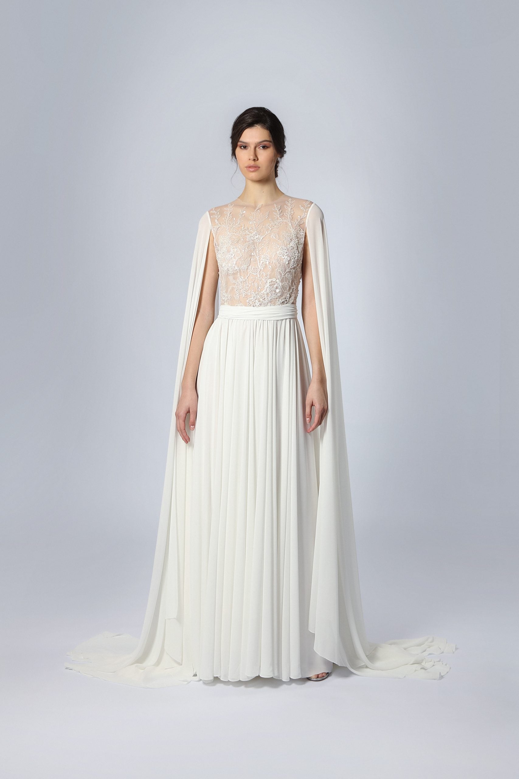 Ethereal A-Line Gown With Cape by Tony Ward - Image 1