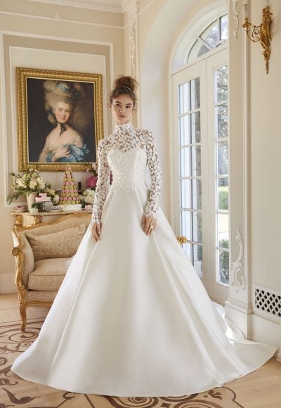 Chic Mikado Ball Gown With Detachable Bolero And Bow by Sareh Nouri