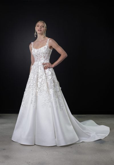 Strapless A-line Wedding Dress With Back Details And Lace