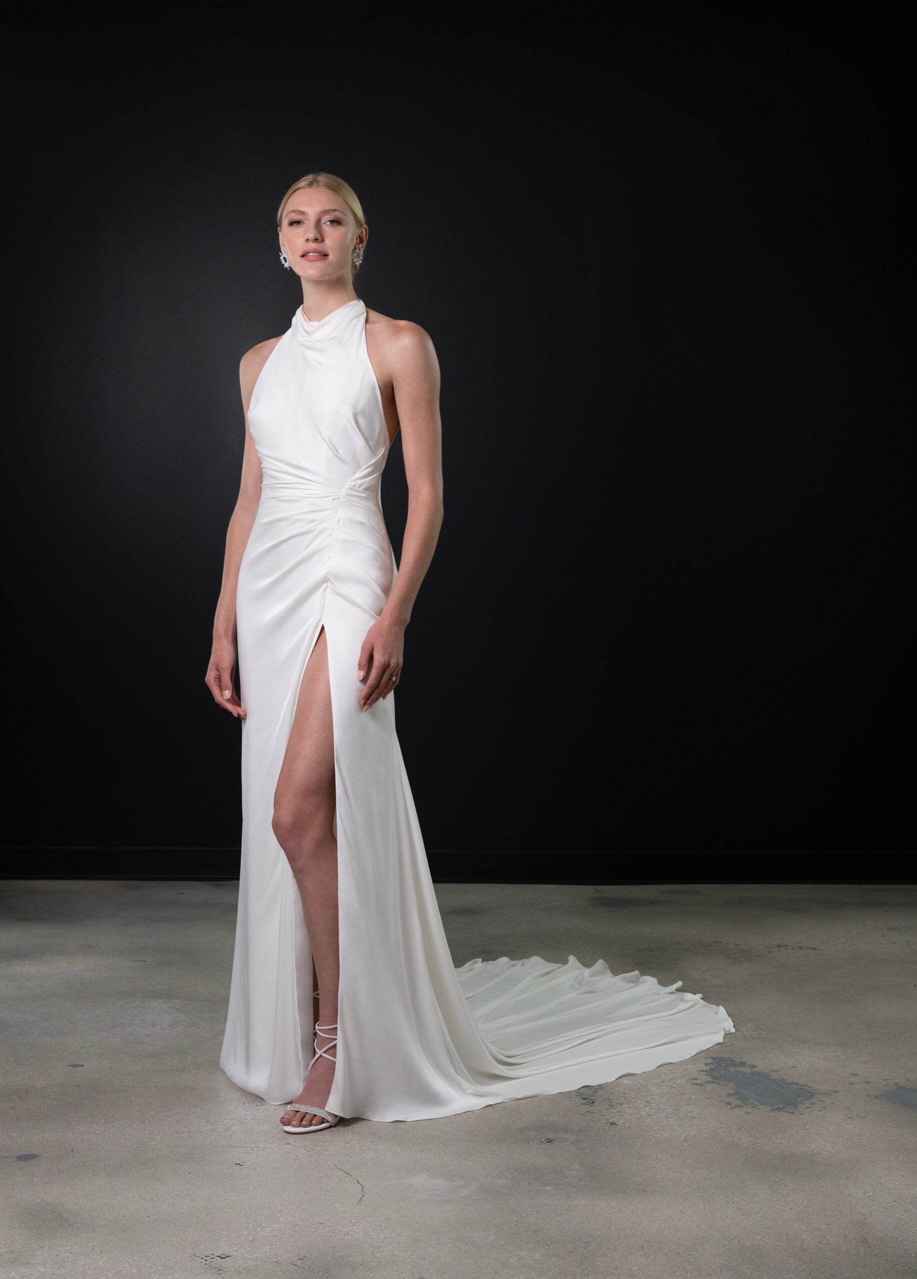 Simple Halter Sheath Gown With Slit by Martina Liana - Image 1