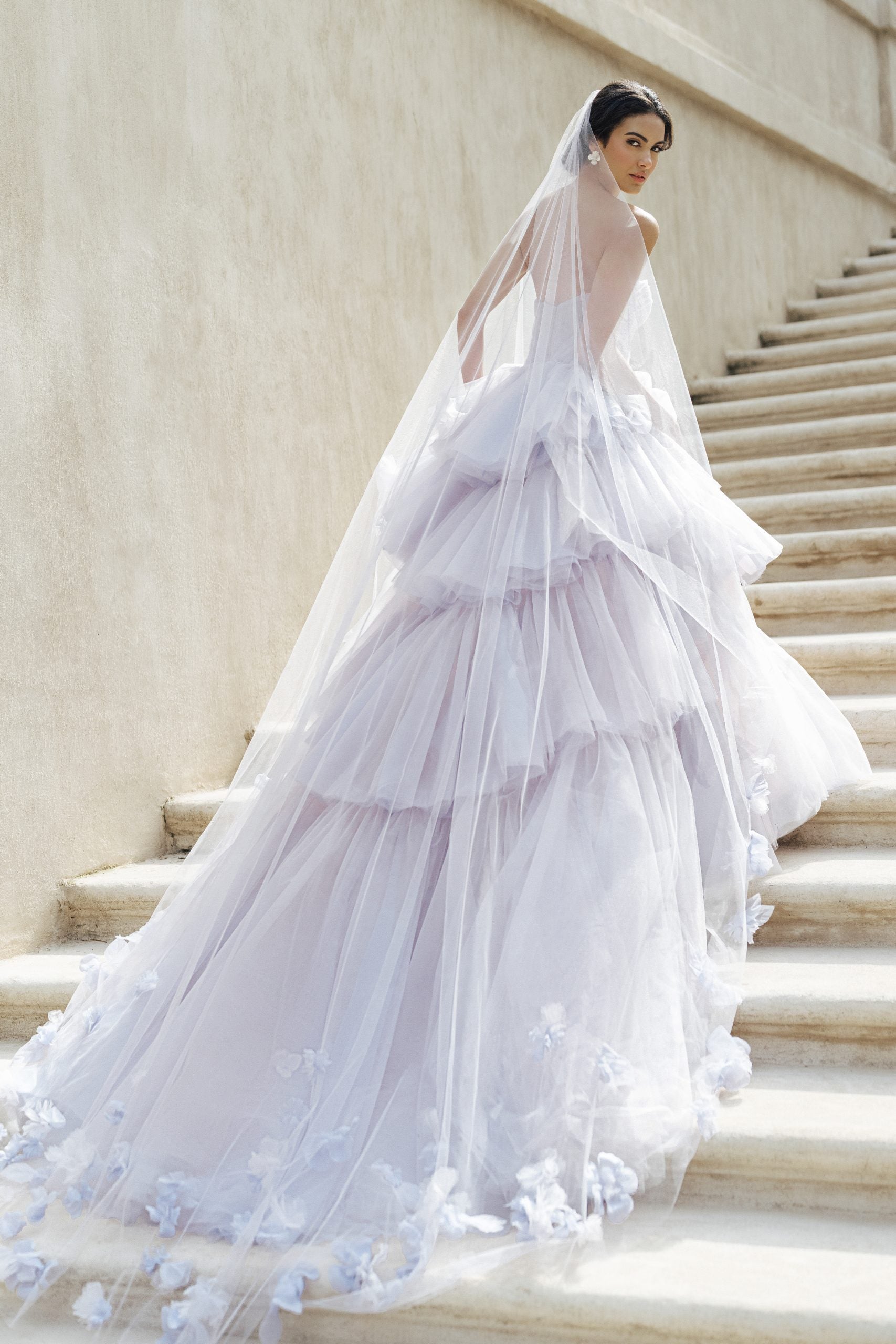 Lavender Tulle Ball Gown by Anne Barge - Image 2