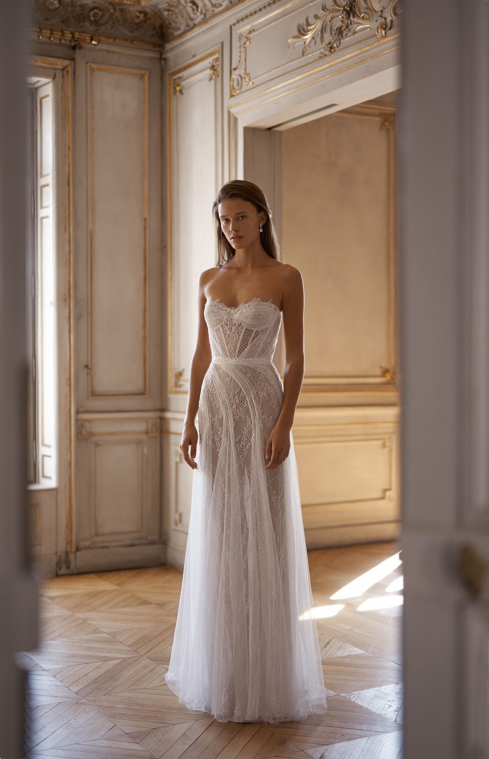 Unique Lace And Tulle A-Line Gown by Alon Livné - Image 1