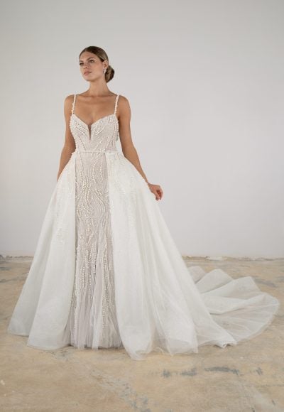 Chic And Modern Pearl Fit-and-Flare Gown by Martina Liana Luxe