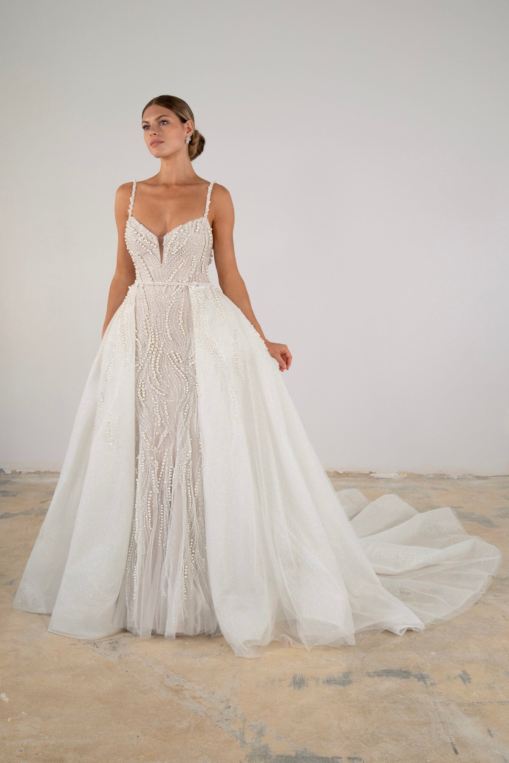 Fitted Sheath Wedding Dress with Spaghetti Straps - Martina Liana